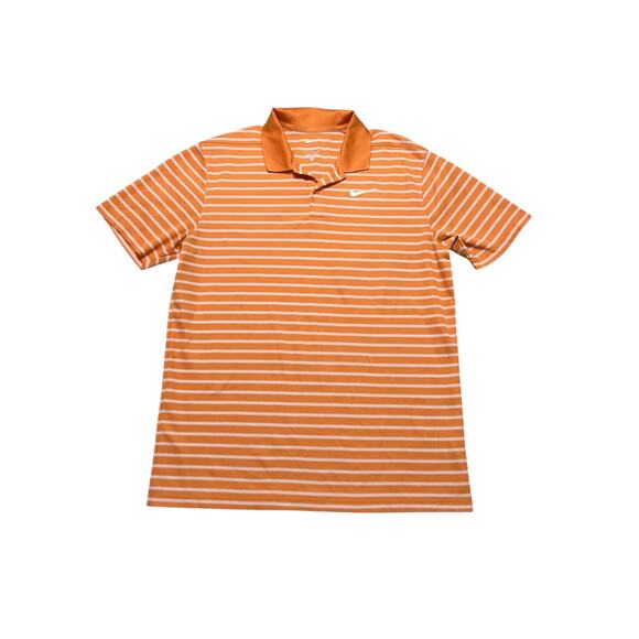 Nike Other - NIKE GOLF TOUR PERFORMANCE DRI-FIT STRIPED POLO SHIRT ORANGE MENS MEDIUm